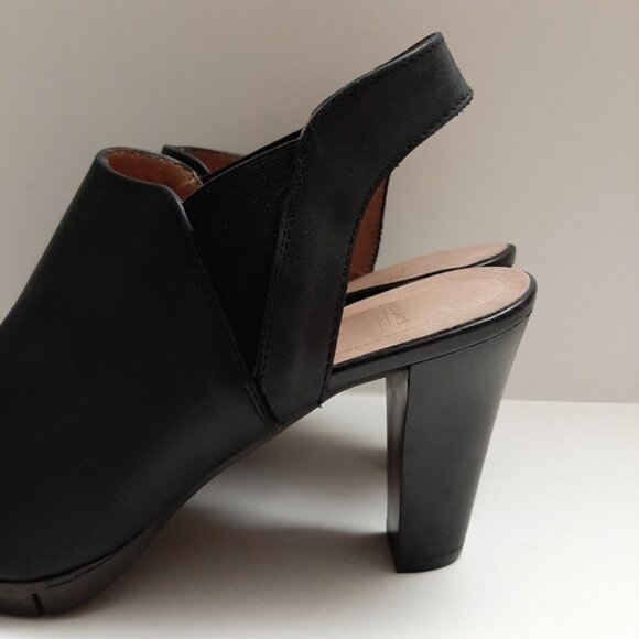 WONDERS Spain Memory Gel Peep-Toe Slingback Heels Black Leather Sz US 7.5 Eur 39 - Picture 10 of 16